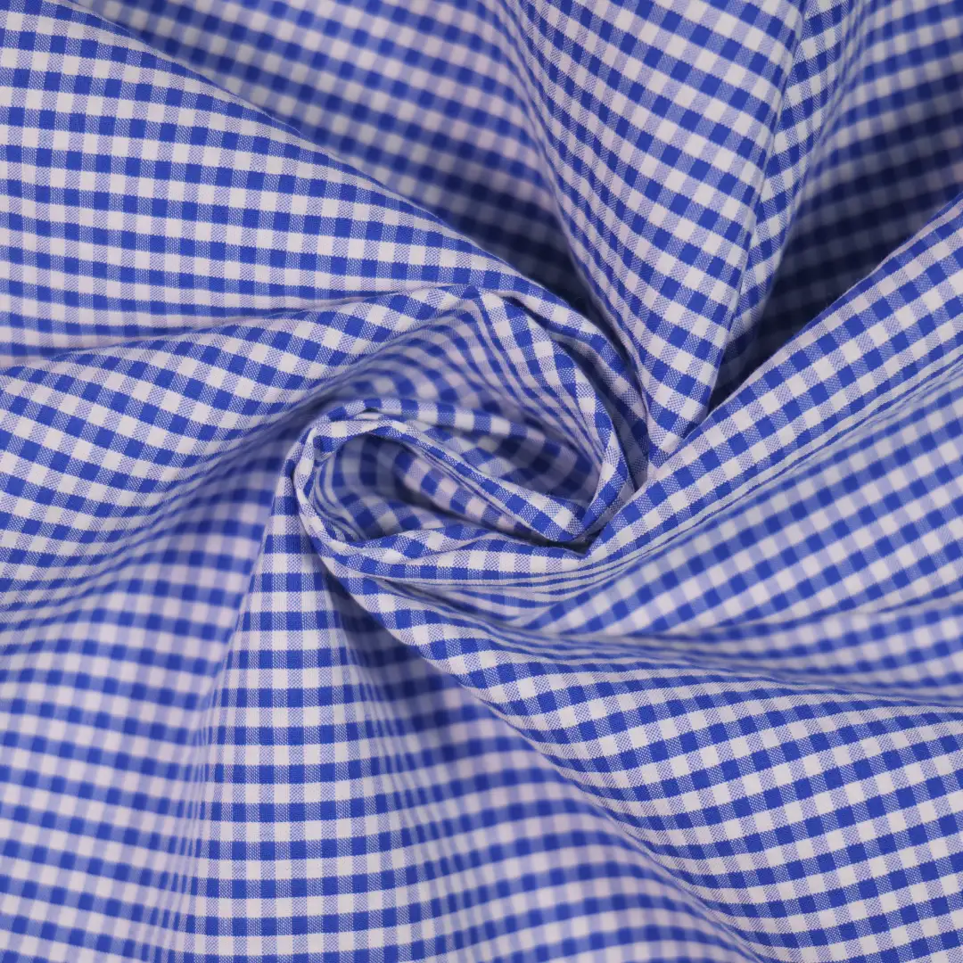 China Fabric for Shirt,Skirt,Womens Slim Fit Shirt Yarn Dyed Check Natural Woven Fabric Cotton BLUE color buy from China wholesaler bulk order at wholesale price free worldwide shipping Alibaba