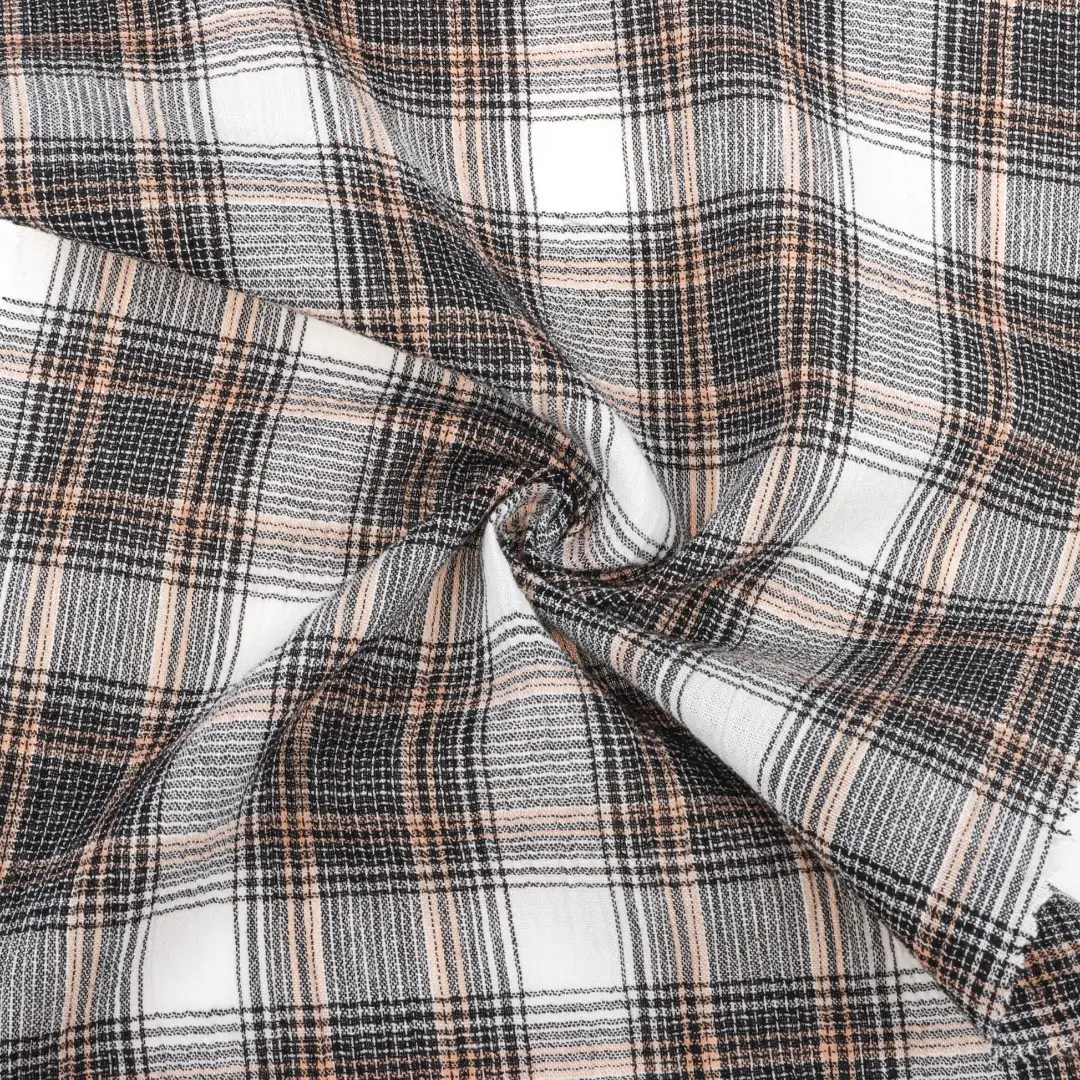 China Fabric for Blouse,Crop Top,Skirt Cotton YD Crepe Natural Woven Fabric Cotton check color buy from China wholesaler bulk order at wholesale price free worldwide shipping Alibaba