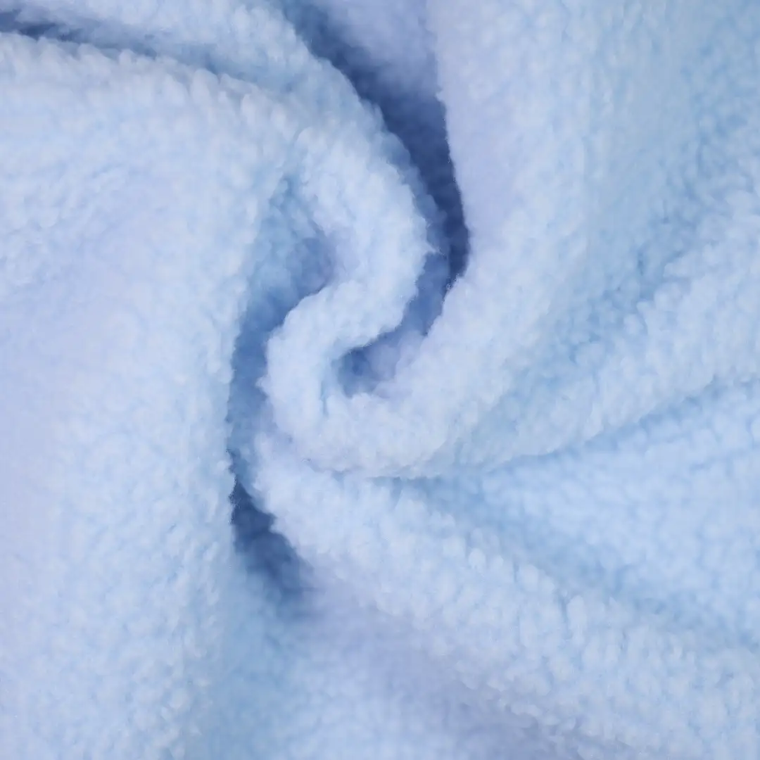 China Fabric for Full-Zipper Cardigan ,Knitted Jacket ,Hoodie   Polar Fleece Knit Fabric Polyester BabyBlue color buy from China wholesaler bulk order at wholesale price free worldwide shipping Alibaba