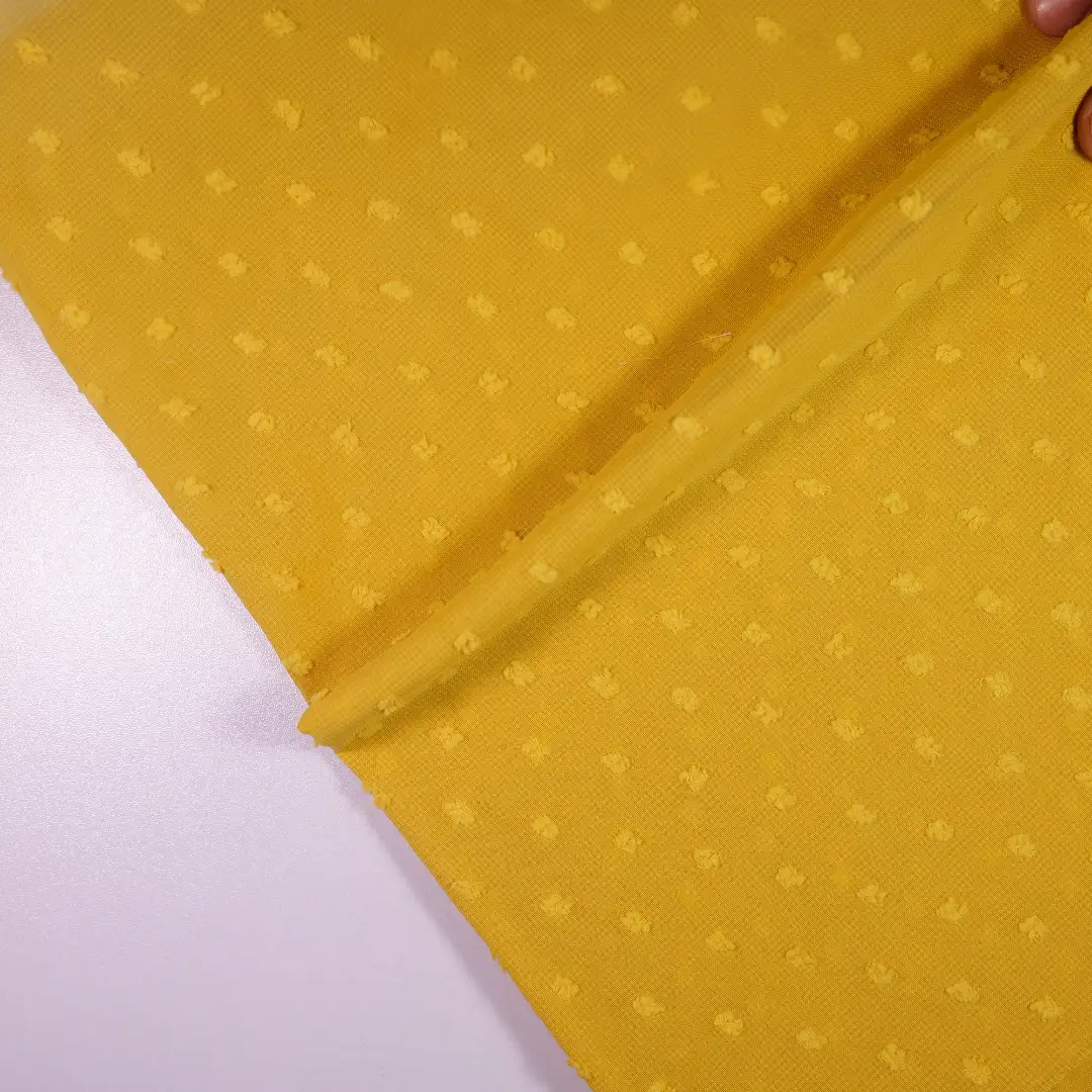 China Fabric for Shirt,Pants,T-Shirt,Tank Top,Crop Top Polyester Jacquard Synthetic Woven Fabric Polyester yellow color buy from China wholesaler bulk order at wholesale price free worldwide shipping Alibaba