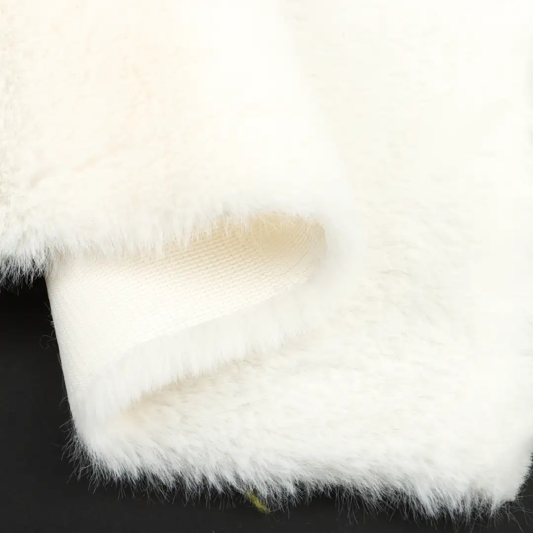 China Fabric for Jackets,Overcoat,Skirt  Fake Fur Knit Fabric Polyester White color buy from China wholesaler bulk order at wholesale price free worldwide shipping Alibaba