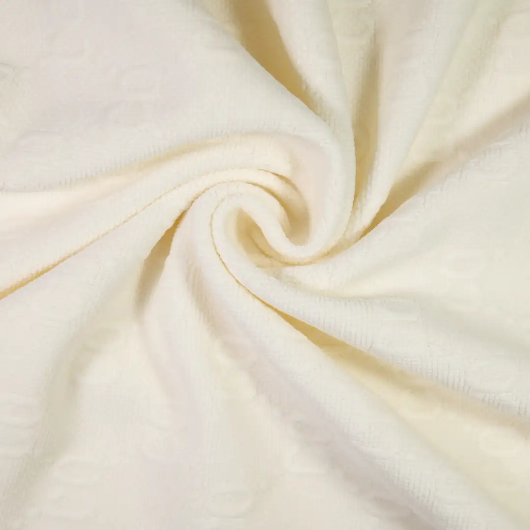 China Fabric for Hoodie  ,Knitted Trousers ,Loungewear Jacquard Knit Fabric Polyester Spandex Ivory color buy from China wholesaler bulk order at wholesale price free worldwide shipping Alibaba