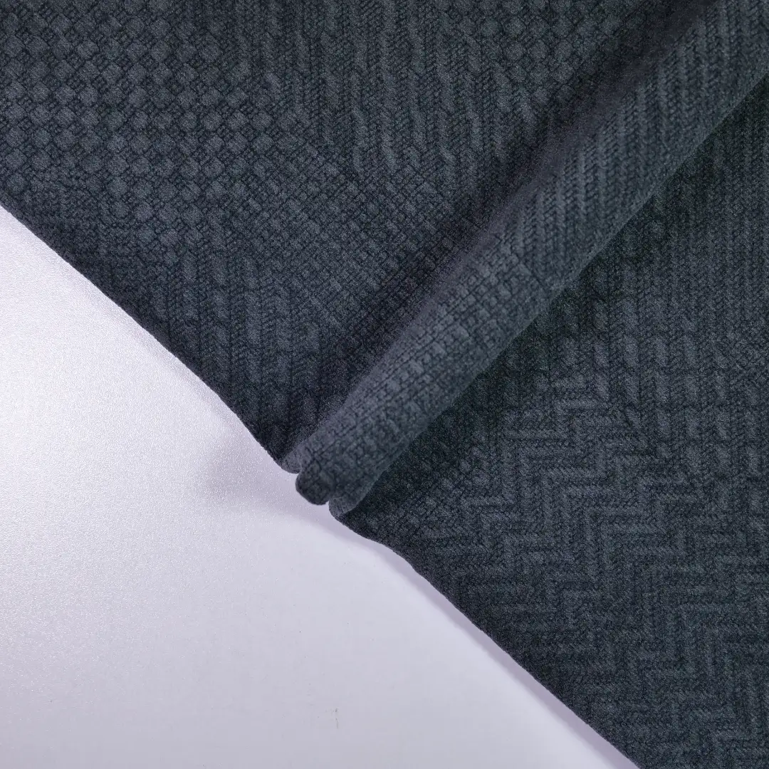 China Fabric for Pants,Blazer,Sweatshirt Jacquard Knit Fabric Polyester Spandex dark Gray color buy from China wholesaler bulk order at wholesale price free worldwide shipping Alibaba