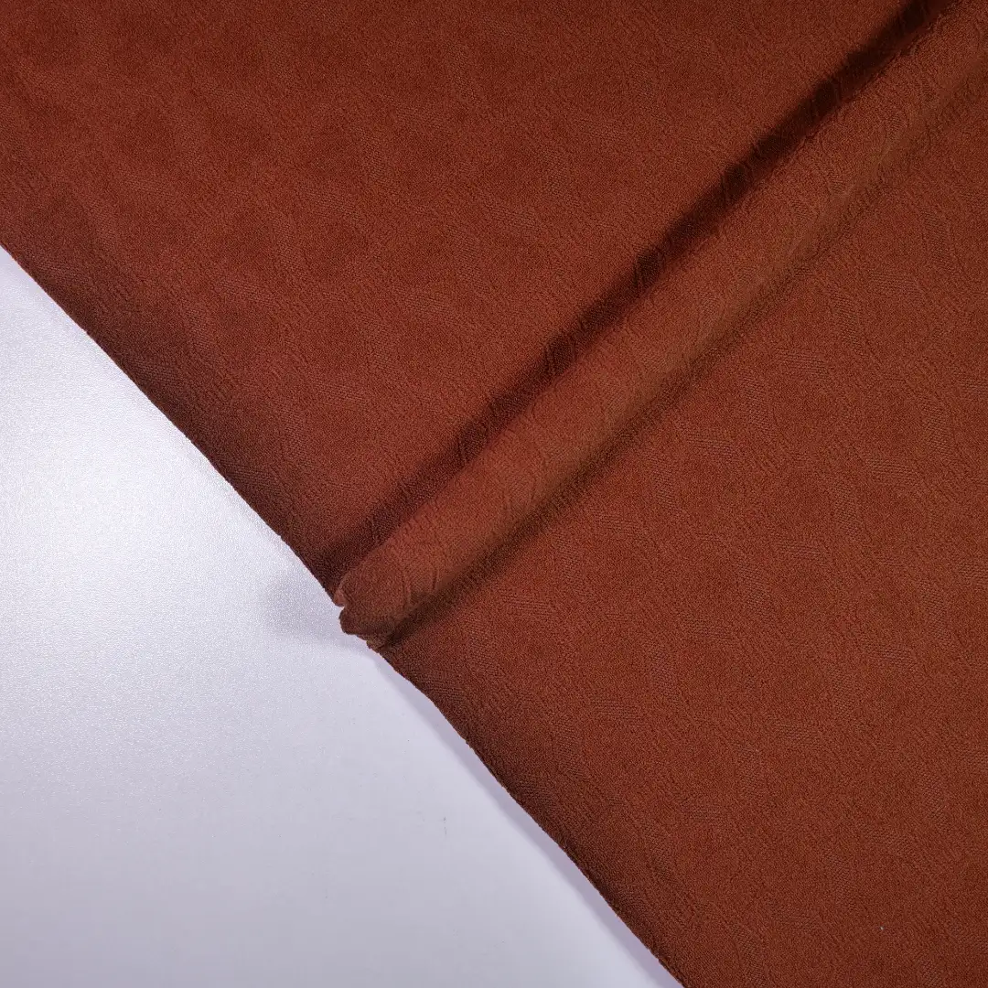 China Fabric for Jogger,Hoodie,Uniform Jacquard Knit Fabric Polyester Spandex Brown color buy from China wholesaler bulk order at wholesale price free worldwide shipping Alibaba