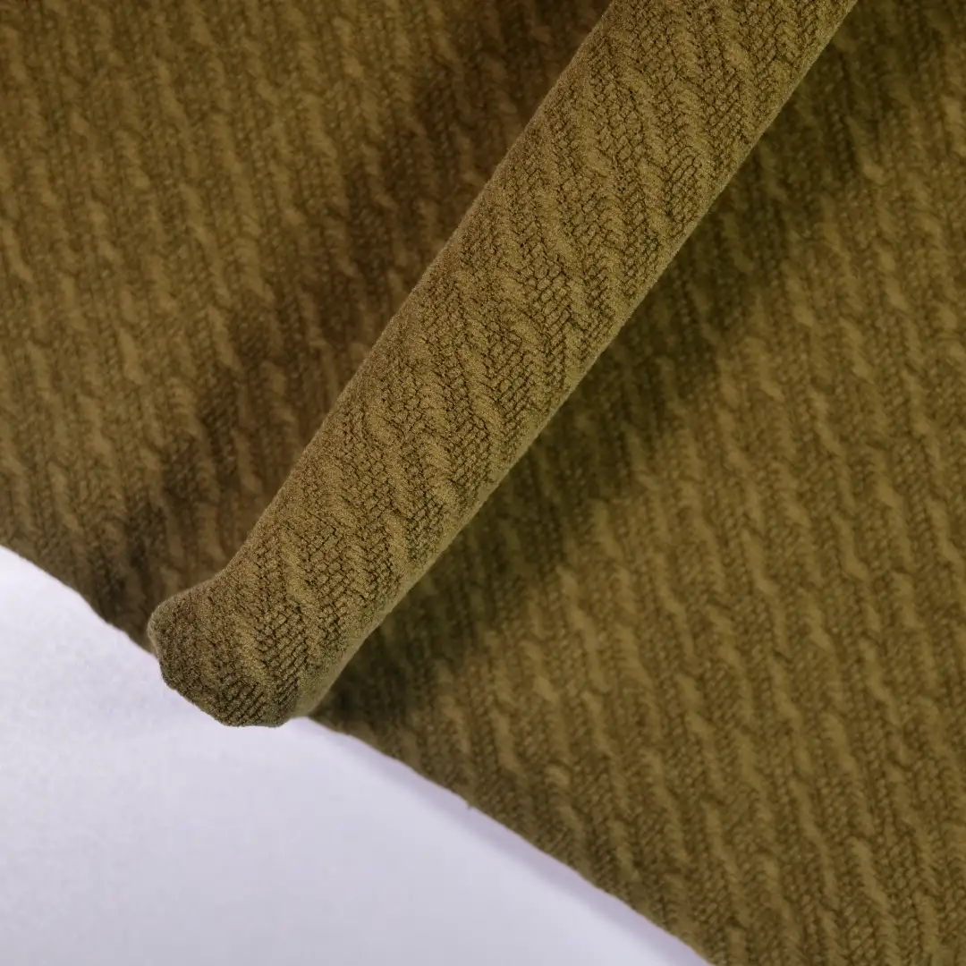 China Fabric for Jackets,Blazer,Hoodie,Full-Zipper Cardigan  Jacquard Knit Fabric Polyester Spandex olive color buy from China wholesaler bulk order at wholesale price free worldwide shipping Alibaba