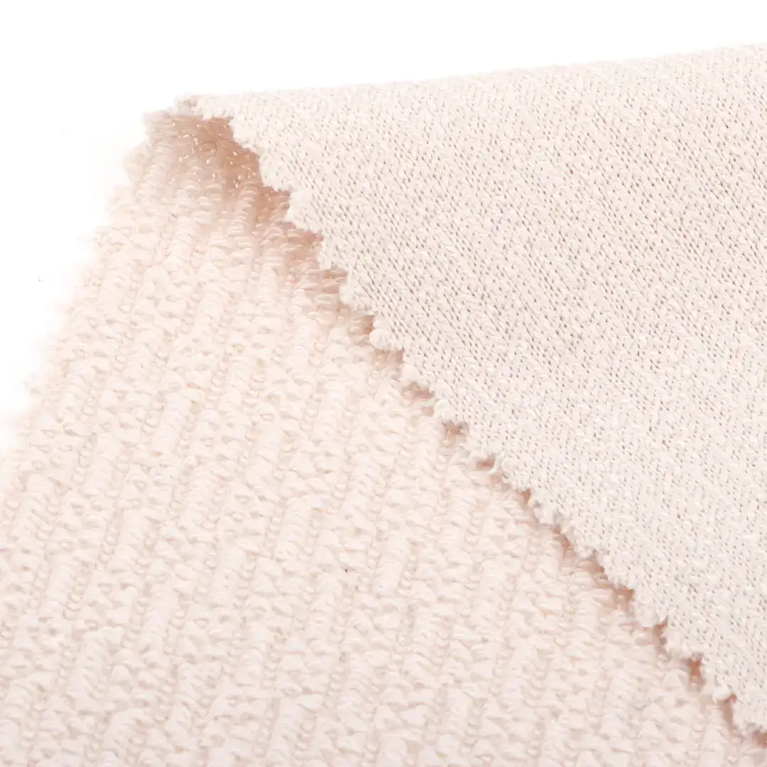 China Fabric for Skirt,Hoodie,Tracksuits Jacquard Knit Fabric Polyester cream color buy from China wholesaler bulk order at wholesale price free worldwide shipping Alibaba