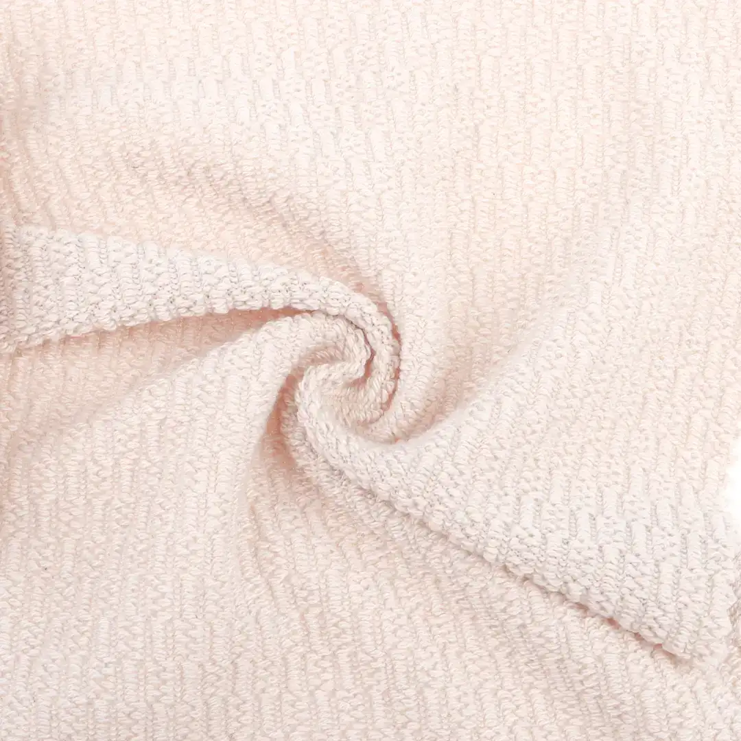 China Fabric for Skirt,Hoodie,Tracksuits Jacquard Knit Fabric Polyester cream color buy from China wholesaler bulk order at wholesale price free worldwide shipping Alibaba