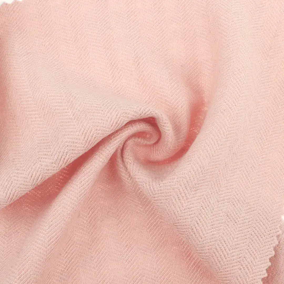 China Fabric for Pants,Skirt,Suit Woolen Herringbone Woolen Polyester Wool Viscose pink color buy from China wholesaler bulk order at wholesale price free worldwide shipping Alibaba