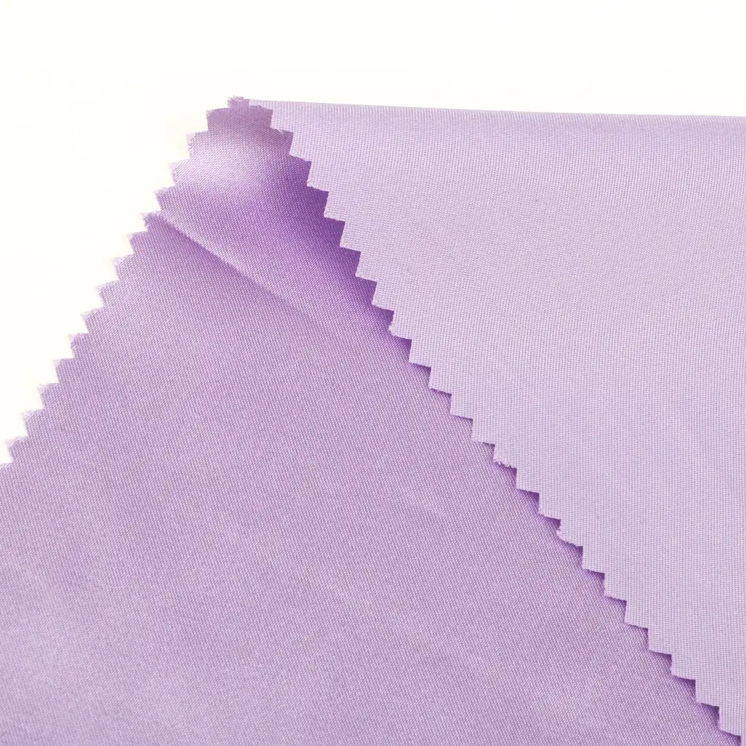 China Fabric for Shirt,Blouse,Dresses (Cardigan Open) ,Dresses (Cardigan Button) ,Skirt ,Pleated Midi Skirt Polyester Satin Synthetic Woven Fabric Polyester Purple color buy from China wholesaler bulk order at wholesale price free worldwide shipping Alibaba