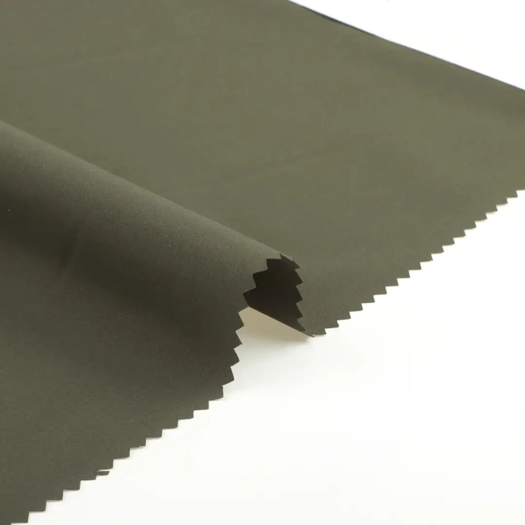 China Fabric for Pants,Jackets,Skirt,Shorts,Trench Coat,Uniform Polyester Pongee Synthetic Woven Fabric Polyester Olive color buy from China wholesaler bulk order at wholesale price free worldwide shipping Alibaba