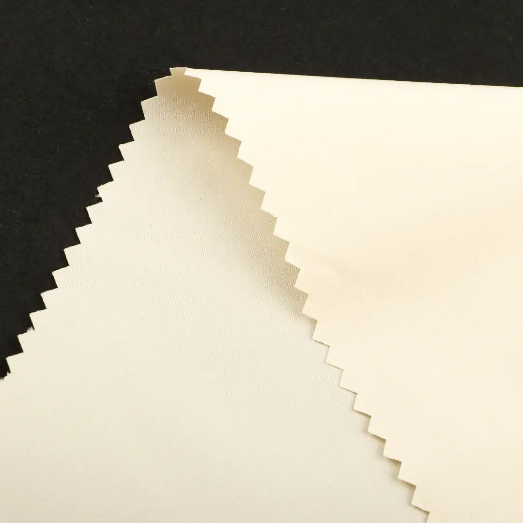 China Fabric for Pants,Skirt,Trench Coat,Tracksuits Polyester Pongee Synthetic Woven Fabric Polyester Cream color buy from China wholesaler bulk order at wholesale price free worldwide shipping Alibaba