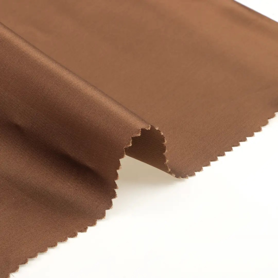 China Fabric for Skirt,Skirt ,Wide Leg Trousers Cotton/Rayon Twill Woven Blended Fabric Viscose Polyester Brown color buy from China wholesaler bulk order at wholesale price free worldwide shipping Alibaba