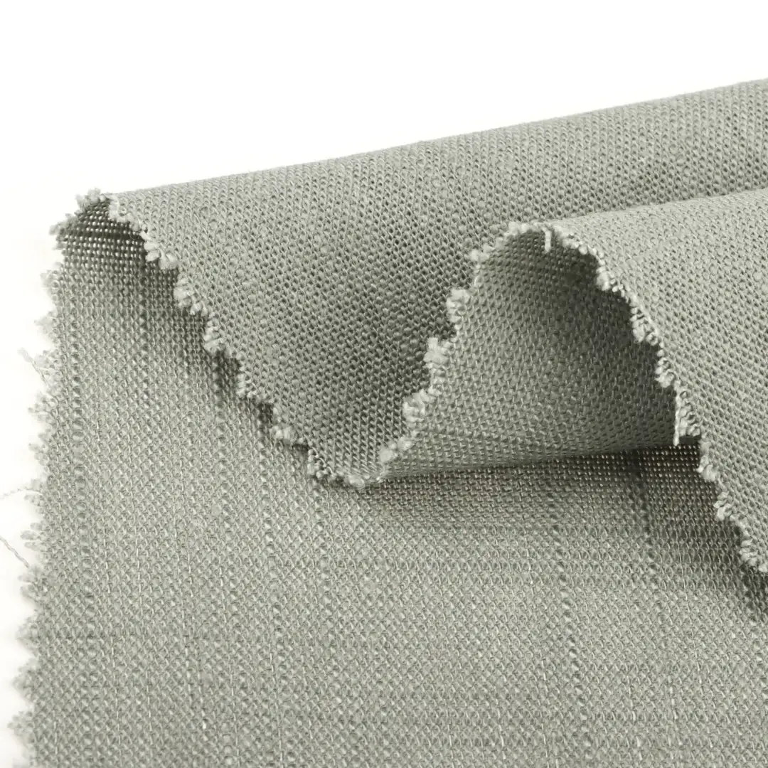 China Fabric for Skirt,Shorts,Uniform,Skirt ,Wide Leg Trousers Linen/Rayon YD Plain Natural Woven Fabric Rayon Linen Green color buy from China wholesaler bulk order at wholesale price free worldwide shipping Alibaba