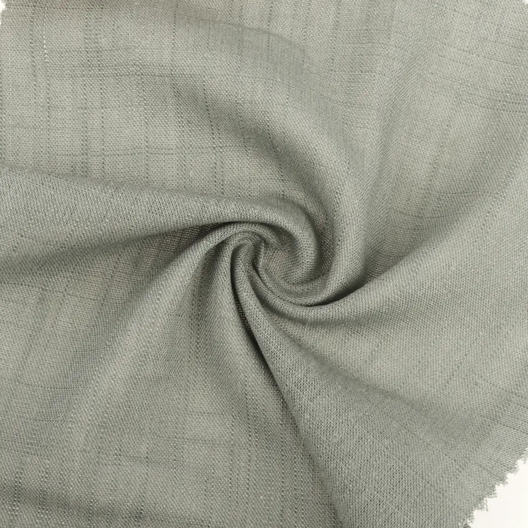 China Fabric for Skirt,Shorts,Uniform,Skirt ,Wide Leg Trousers Linen/Rayon YD Plain Natural Woven Fabric Rayon Linen Green color buy from China wholesaler bulk order at wholesale price free worldwide shipping Alibaba