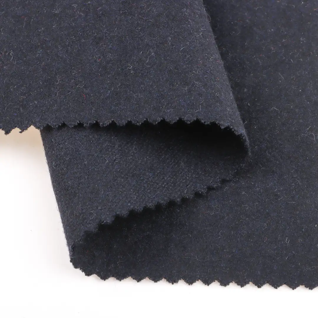 China Fabric for Pants,Overcoat,Skirt  Melton Woolen Wool Polyester Navy color buy from China wholesaler bulk order at wholesale price free worldwide shipping Alibaba
