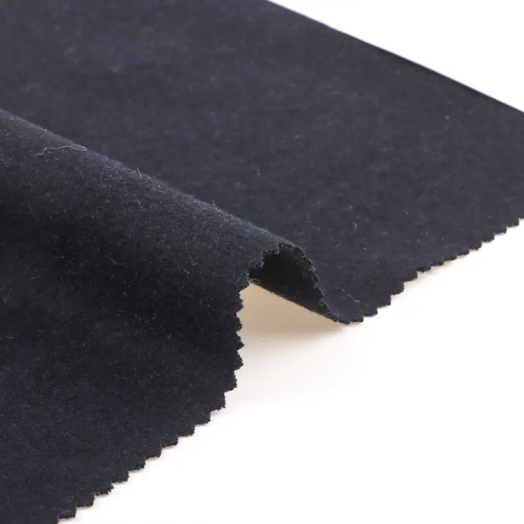 China Fabric for Pants,Overcoat,Skirt  Melton Woolen Wool Polyester Navy color buy from China wholesaler bulk order at wholesale price free worldwide shipping Alibaba
