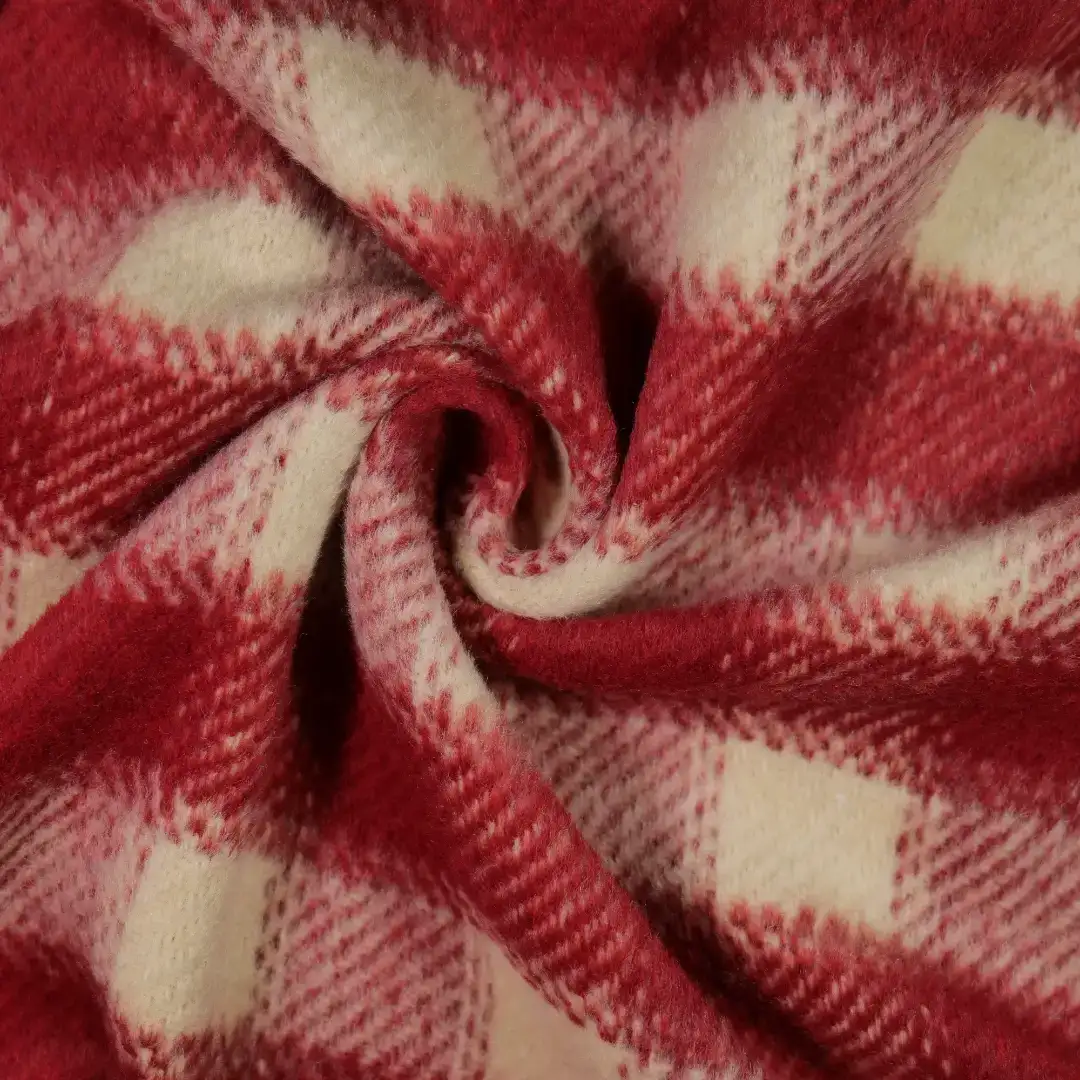 China Fabric for Blazer,Overcoat,Suit,Uniform Yarn Dyed Check Woven Blended Fabric Wool Polyester Red color buy from China wholesaler bulk order at wholesale price free worldwide shipping Alibaba