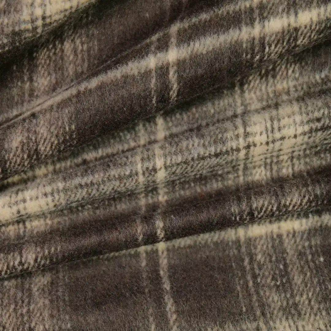 China Fabric for Blazer,Suit,Skirt  Yarn Dyed Check Woven Blended Fabric Polyester Wool coffee color buy from China wholesaler bulk order at wholesale price free worldwide shipping Alibaba