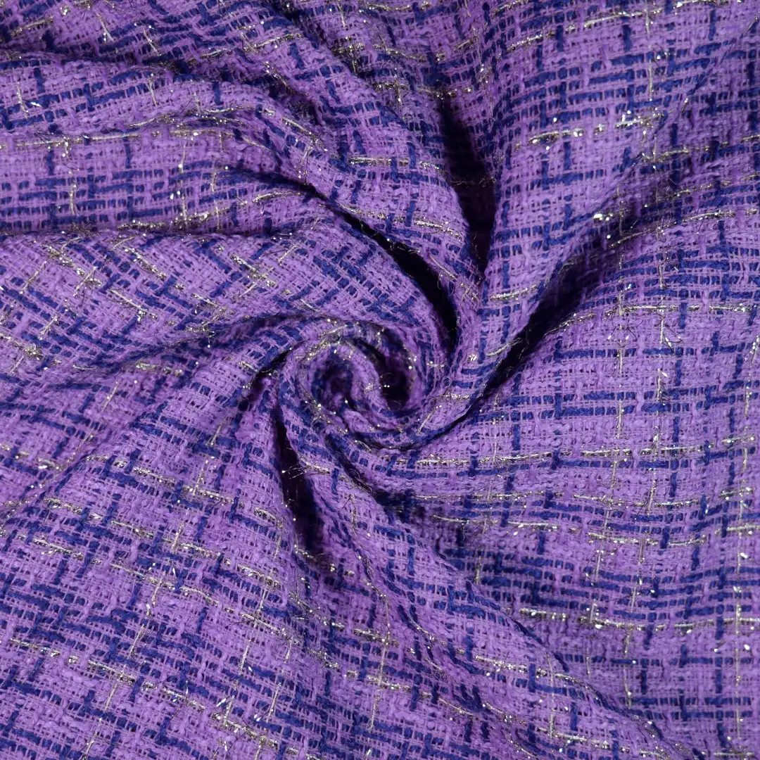 China Fabric for Jackets,Overcoat,Suit,Skirt  Chanel-Style Fabric Woolen Polyester Wool Purple color buy from China wholesaler bulk order at wholesale price free worldwide shipping Alibaba