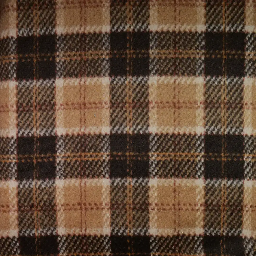 China Fabric for Jackets,Blazer,Suit Yarn Dyed Check Woven Blended Fabric Wool Polyester Brown color buy from China wholesaler bulk order at wholesale price free worldwide shipping Alibaba