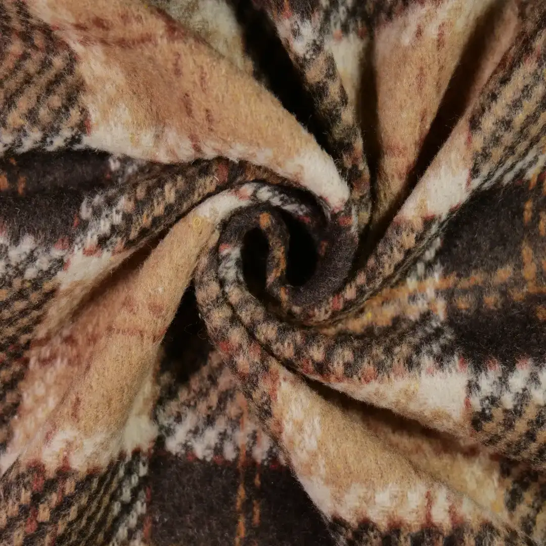 China Fabric for Jackets,Blazer,Suit Yarn Dyed Check Woven Blended Fabric Wool Polyester Brown color buy from China wholesaler bulk order at wholesale price free worldwide shipping Alibaba