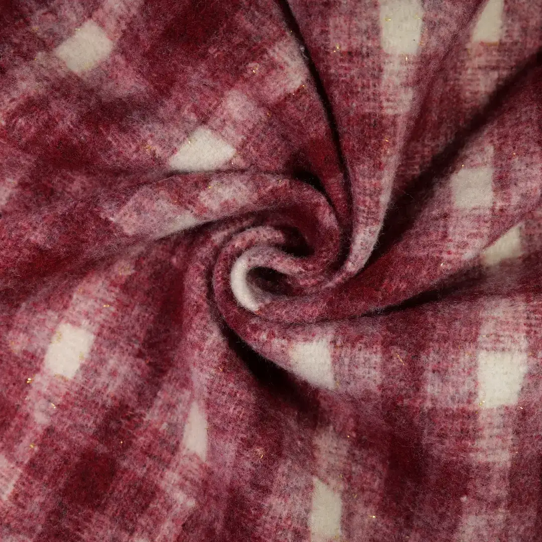 China Fabric for Jackets,Blazer,Overcoat,Suit Yarn Dyed Check Woven Blended Fabric Wool Polyester Red color buy from China wholesaler bulk order at wholesale price free worldwide shipping Alibaba