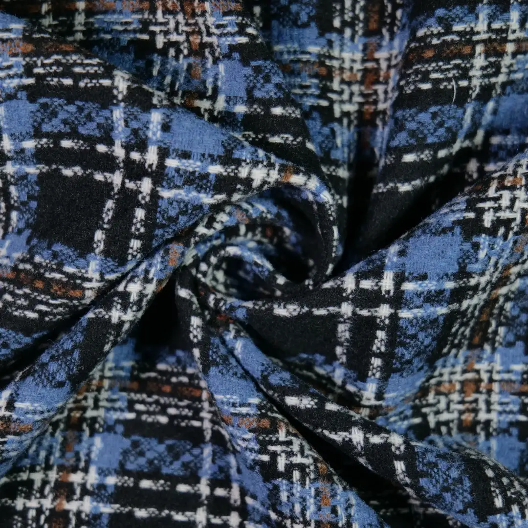 China Fabric for Blazer,Overcoat,Suit,Uniform Chanel-Style Fabric Woolen Polyester Wool Blue color buy from China wholesaler bulk order at wholesale price free worldwide shipping Alibaba