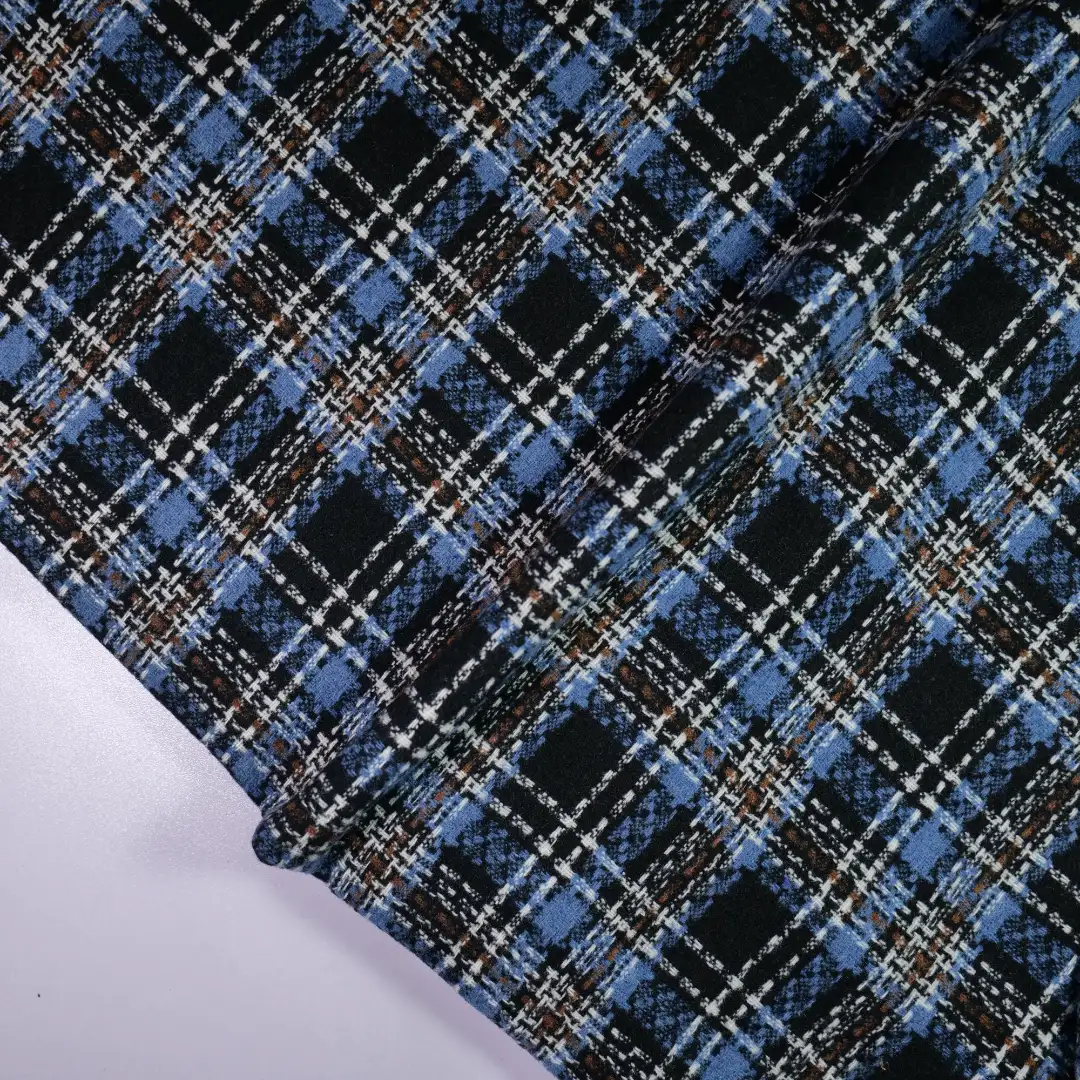 China Fabric for Blazer,Overcoat,Suit,Uniform Chanel-Style Fabric Woolen Polyester Wool Blue color buy from China wholesaler bulk order at wholesale price free worldwide shipping Alibaba