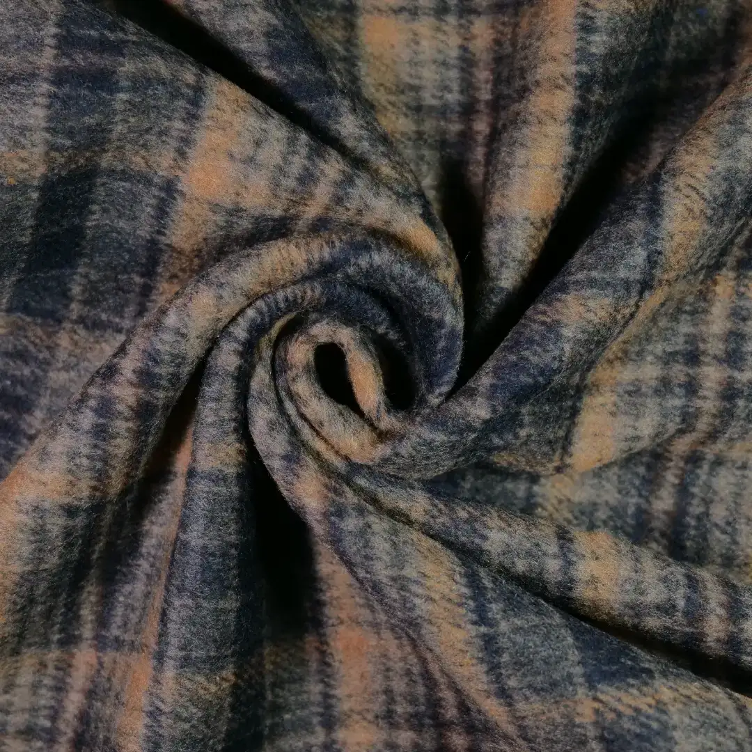 China Fabric for Jackets,Blazer,Overcoat,Suit Yarn Dyed Check Woven Blended Fabric Polyester Wool Brown color buy from China wholesaler bulk order at wholesale price free worldwide shipping Alibaba