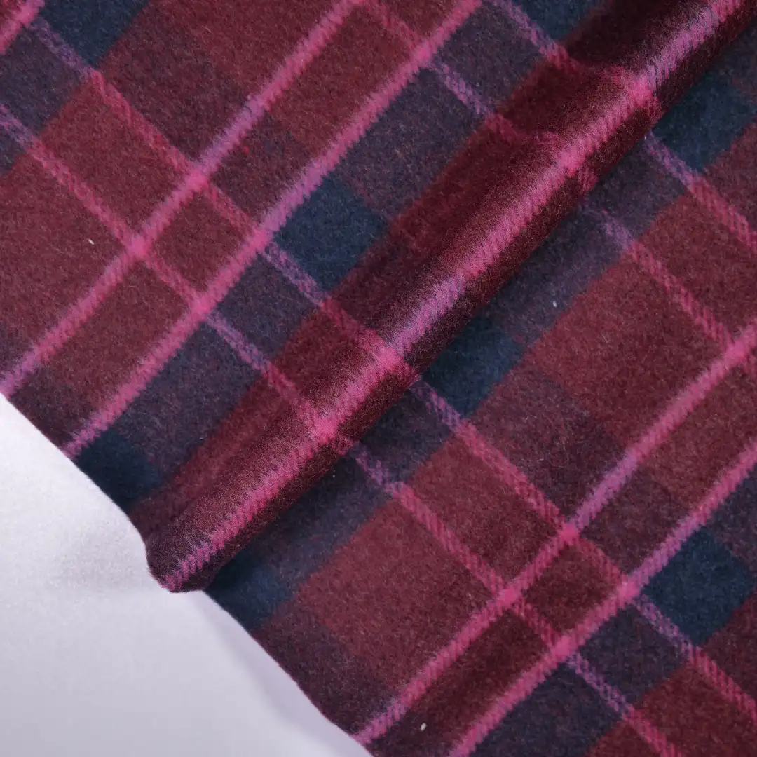 China Fabric for Overcoat,Uniform,Fringe Jacket,Double-Breasted Coat,Kids Double-Breasted A-Line Binding Long Coat Yarn Dyed Check Woven Blended Fabric Polyester red color buy from China wholesaler bulk order at wholesale price free worldwide shipping Alibaba