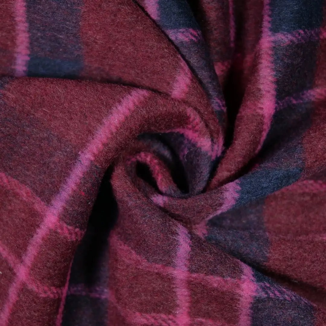 China Fabric for Overcoat,Uniform,Fringe Jacket,Double-Breasted Coat,Kids Double-Breasted A-Line Binding Long Coat Yarn Dyed Check Woven Blended Fabric Polyester red color buy from China wholesaler bulk order at wholesale price free worldwide shipping Alibaba