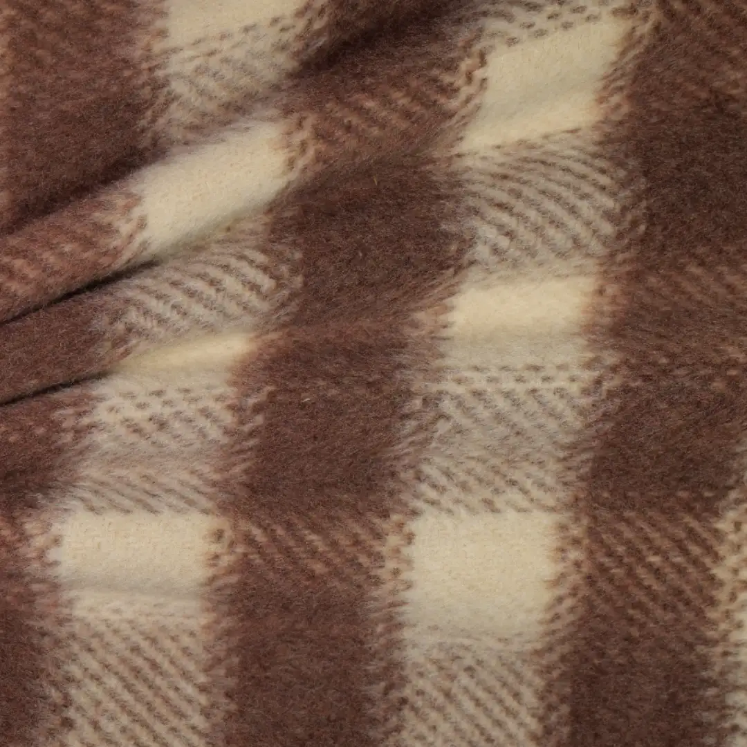 China Fabric for Jackets,Overcoat,Uniform,Fringe Jacket Yarn Dyed Check Woven Blended Fabric Wool Polyester dark coffee color buy from China wholesaler bulk order at wholesale price free worldwide shipping Alibaba