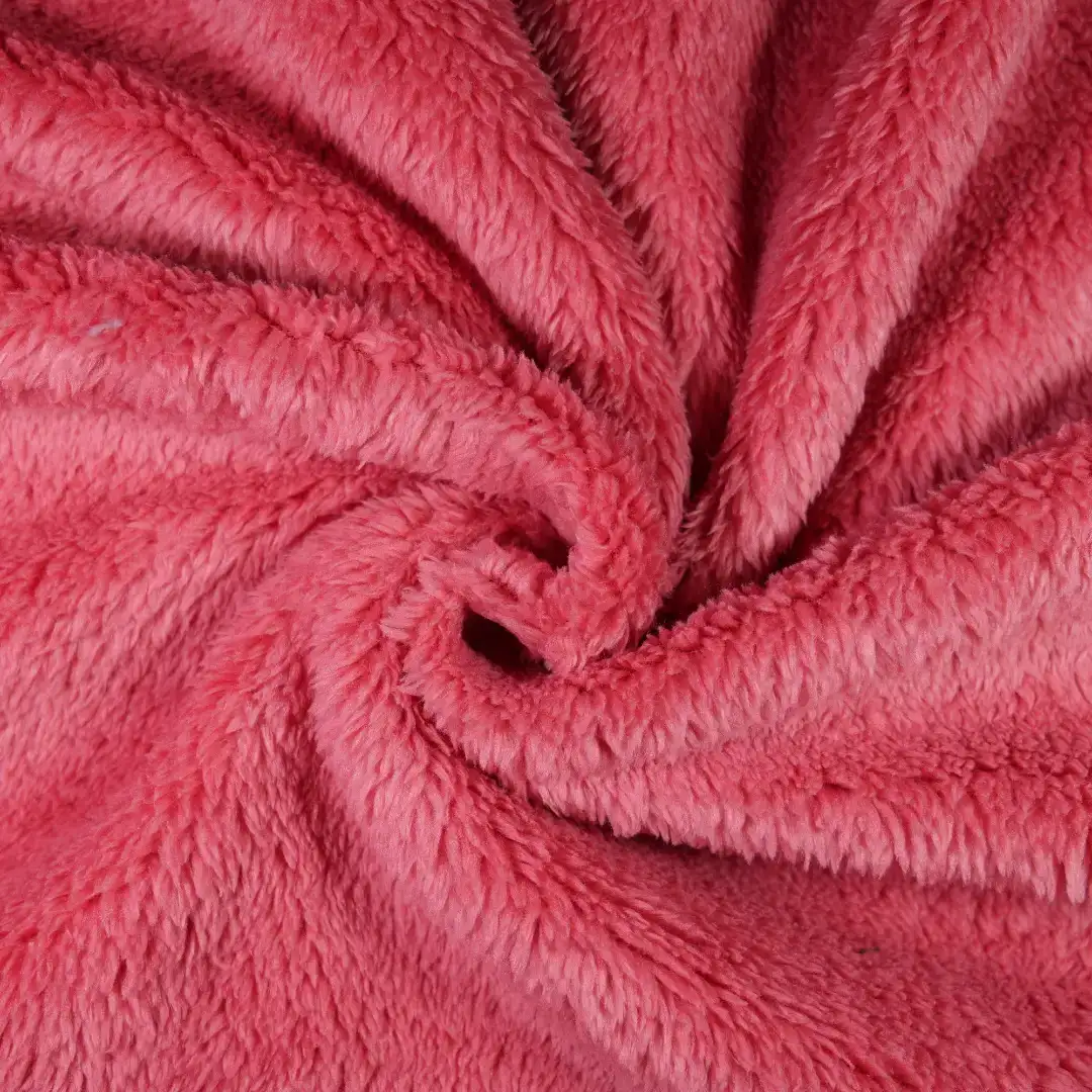 China Fabric for Overcoat,Pajamas,Hoodie  ,Loungewear Double-side fleece Knit Fabric Polyester Red color buy from China wholesaler bulk order at wholesale price free worldwide shipping Alibaba
