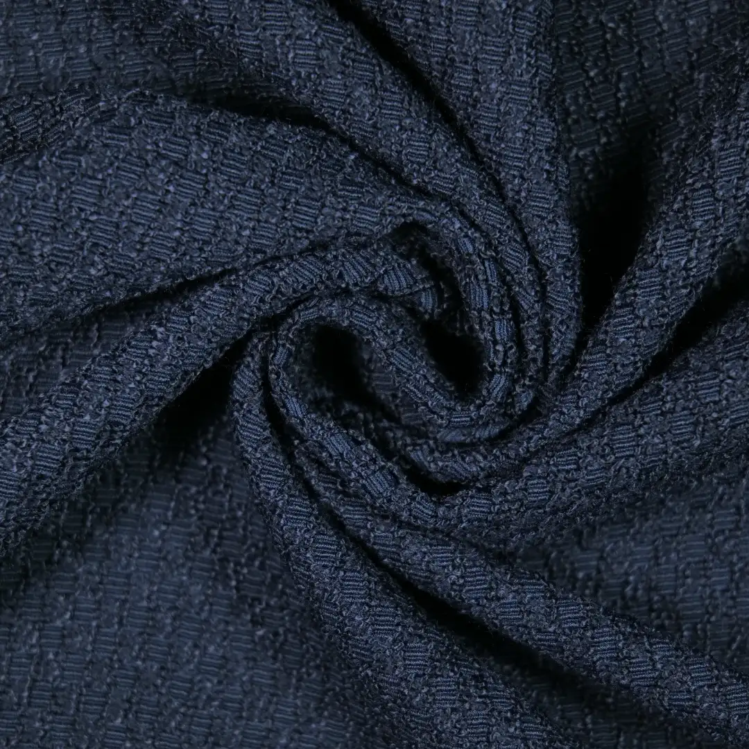 China Fabric for Jackets,Blazer,Skirt Chanel-Style Fabric Woolen Polyester Spandex dark blue color buy from China wholesaler bulk order at wholesale price free worldwide shipping Alibaba