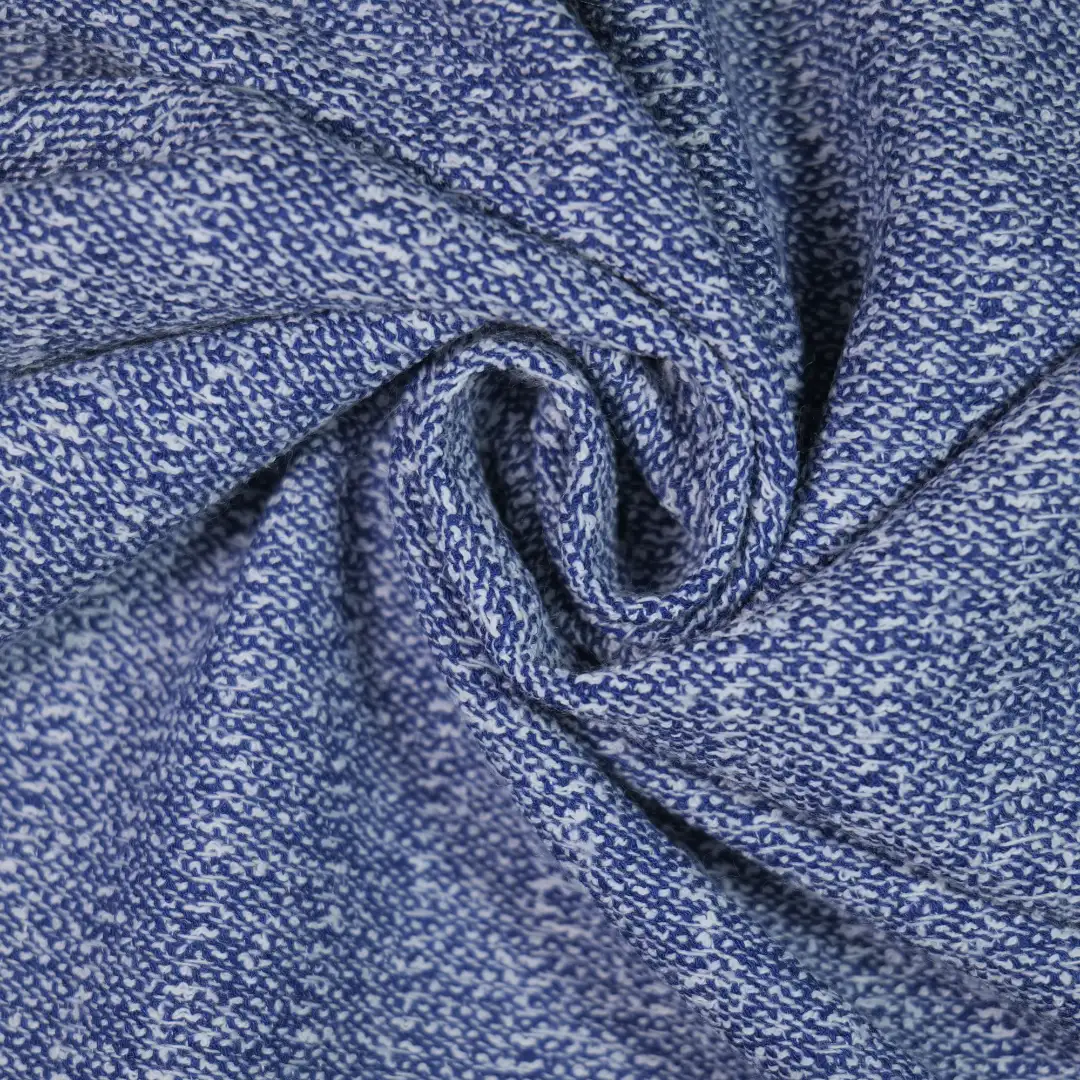 China Fabric for Blazer,Overcoat,Suit Chanel-Style Fabric Woolen Polyester Rayon blue white color buy from China wholesaler bulk order at wholesale price free worldwide shipping Alibaba