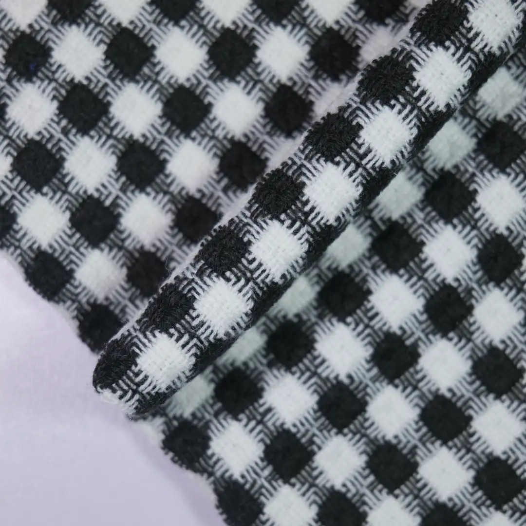 China Fabric for Blazer,Overcoat,Open Waistcoat Chanel-Style Fabric Woolen Acrylic black-white color buy from China wholesaler bulk order at wholesale price free worldwide shipping Alibaba