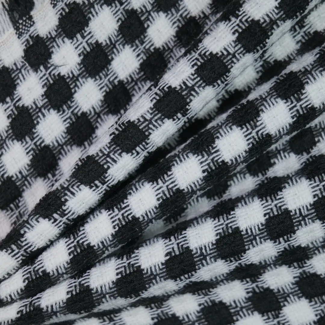 China Fabric for Blazer,Overcoat,Open Waistcoat Chanel-Style Fabric Woolen Acrylic black-white color buy from China wholesaler bulk order at wholesale price free worldwide shipping Alibaba