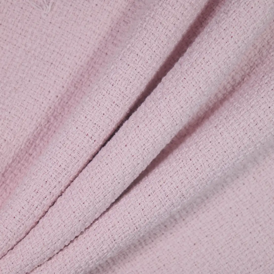 China Fabric for Blazer,Overcoat,Double-Breasted Coat Chanel-Style Fabric Woolen Polyester Spandex pink color buy from China wholesaler bulk order at wholesale price free worldwide shipping Alibaba