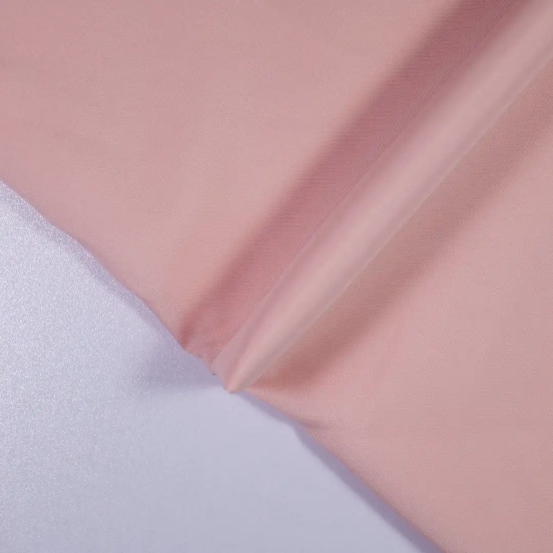 China Fabric for Interlining Four-way Stretch (Bi-Stretch) Knit Fabric Polyester Pink color buy from China wholesaler bulk order at wholesale price free worldwide shipping Alibaba