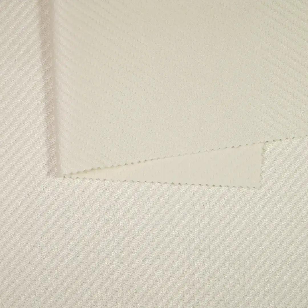 China Fabric for Jackets,Polo Shirt,Crop Top,Knitted Jacket ,Hoodie  ,Sweatshirt Jacquard Knit Fabric Polyester Off-white color buy from China wholesaler bulk order at wholesale price free worldwide shipping Alibaba