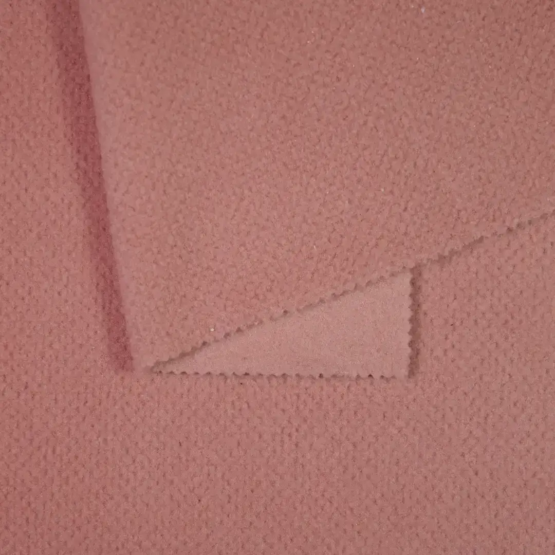 China Fabric for Hoodie,Pajamas,Open Cardigan ,Collar Short Jacket Jacquard Knit Fabric Polyester Cherry pink color buy from China wholesaler bulk order at wholesale price free worldwide shipping Alibaba