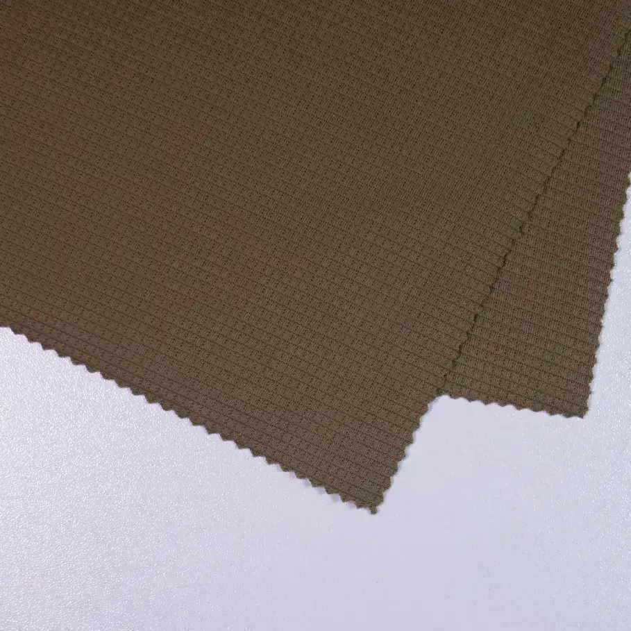 China Fabric for T-Shirt,Polo Shirt,Shorts,Polo T-shirt ,Tracksuits Jacquard Knit Fabric Polyester Acrylic Dark brown color buy from China wholesaler bulk order at wholesale price free worldwide shipping Alibaba