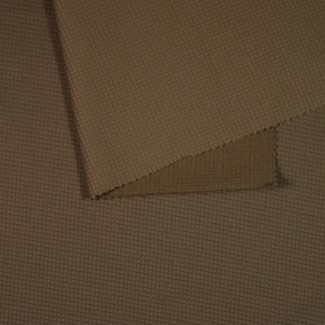 China Fabric for T-Shirt,Polo Shirt,Shorts,Polo T-shirt ,Tracksuits Jacquard Knit Fabric Polyester Acrylic Dark brown color buy from China wholesaler bulk order at wholesale price free worldwide shipping Alibaba