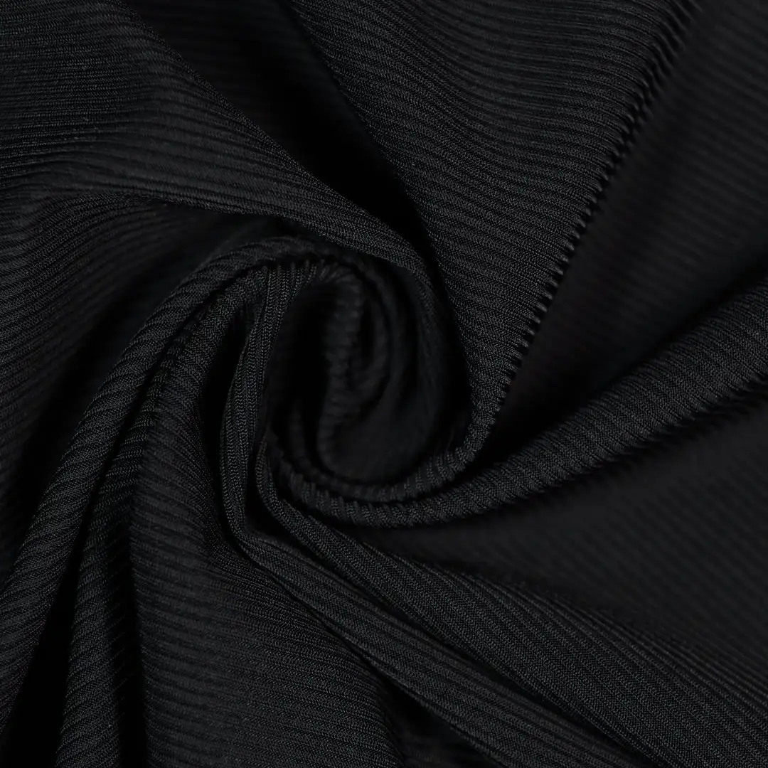 China Fabric for T-Shirt,Skirt Rib Knit Fabric Polyester Recycled Spandex black color buy from China wholesaler bulk order at wholesale price free worldwide shipping Alibaba