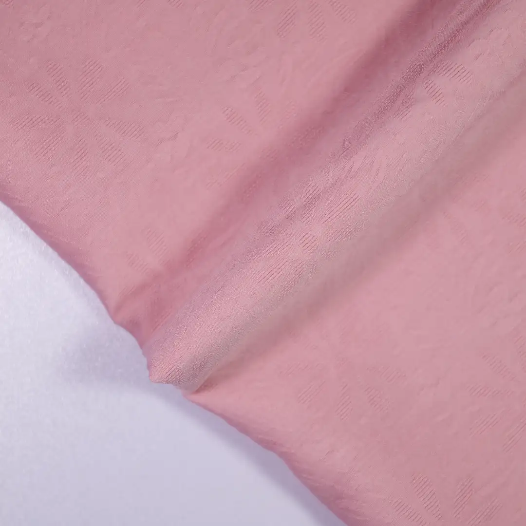 China Fabric for Pleated Midi Skirt,Puff Sleeve Ruched Dress,Ruffled Mini Skirt,Kids Ruffle Straps Dress,Puff Short Sleeve Ruffle Crop Shirt,French Ruffle Collar Shirt Jacquard Natural Woven Fabric Nylon Bamboo Polyester Cherry pink color buy from China wholesaler bulk order at wholesale price free worldwide shipping Alibaba