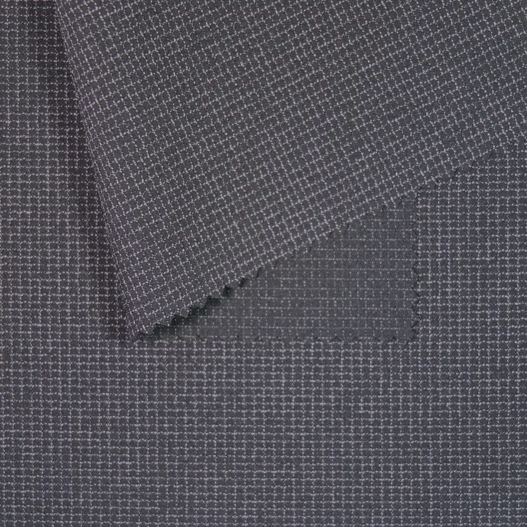 China Fabric for Jackets Polyester Jacquard Synthetic Woven Fabric Polyester Spandex black color buy from China wholesaler bulk order at wholesale price free worldwide shipping Alibaba