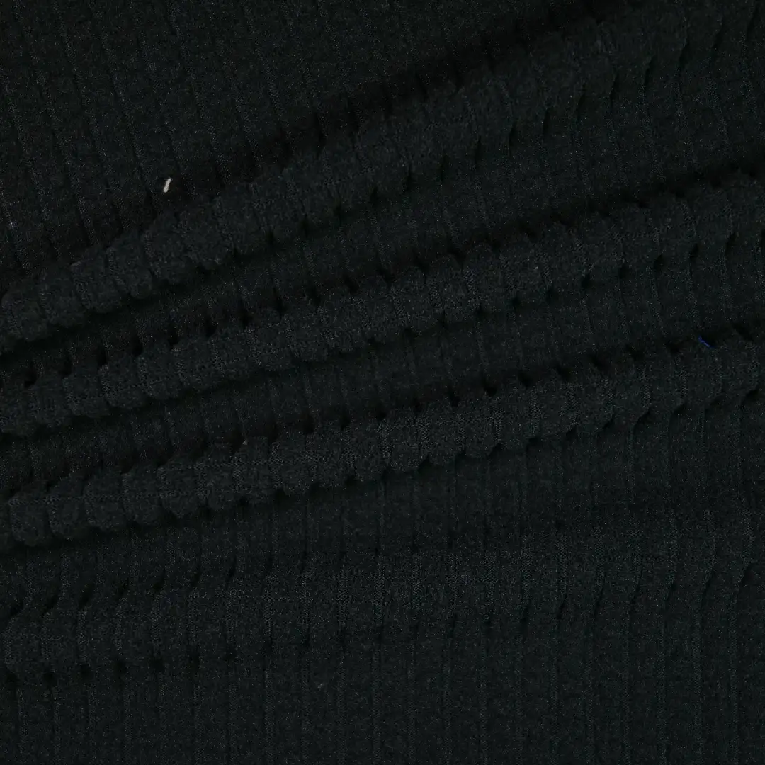 China Fabric for T-Shirt,Skirt  Jacquard Knit Fabric Polyester Spandex black color buy from China wholesaler bulk order at wholesale price free worldwide shipping Alibaba