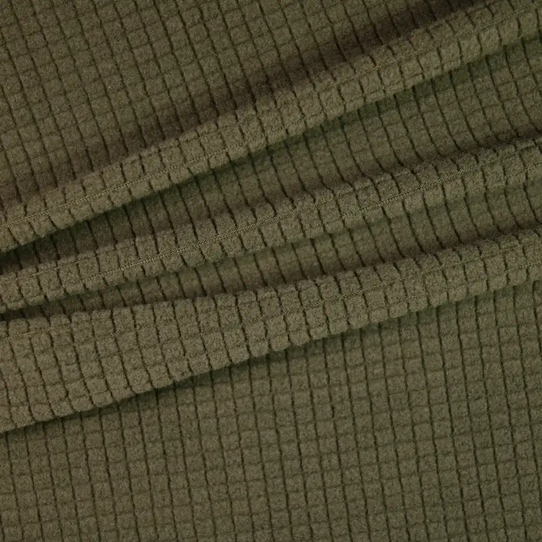 China Fabric for Jackets Fleece Knit Fabric Polyester Spandex dark green color buy from China wholesaler bulk order at wholesale price free worldwide shipping Alibaba