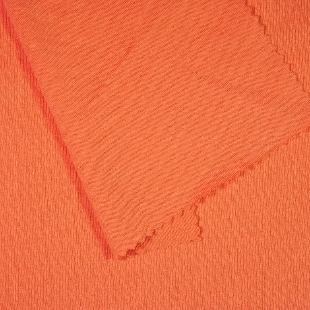 China Fabric for T-Shirt,Tank Top,Cami Top ,Irregular Cami Single Jersey Knit Fabric Cotton Polyester orange color buy from China wholesaler bulk order at wholesale price free worldwide shipping Alibaba