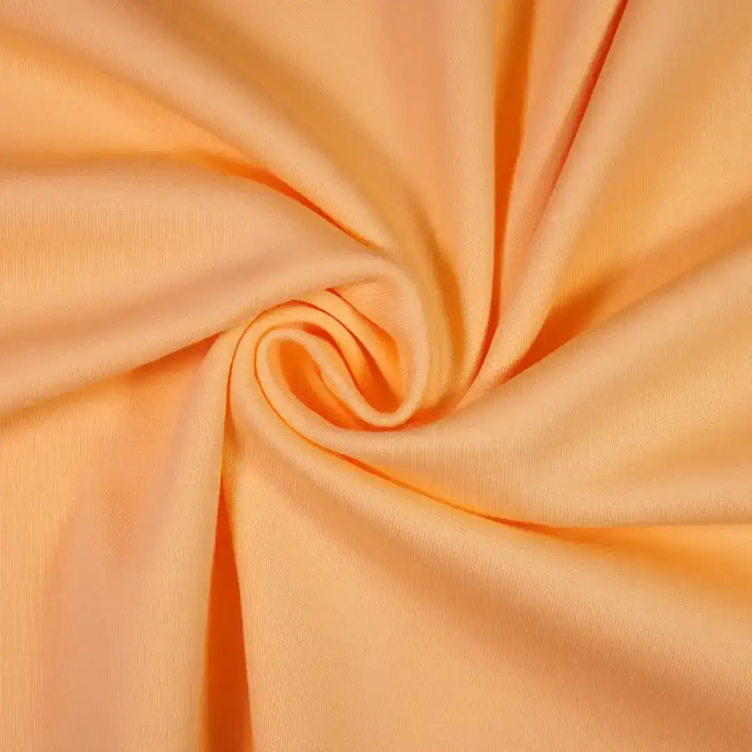 China Fabric for T-Shirt,Tank Top,Loungewear,Tank Wrap Midi Dress Single Jersey Knit Fabric Cotton Spandex orange color buy from China wholesaler bulk order at wholesale price free worldwide shipping Alibaba